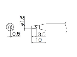 Hakko T13-D16 зрізане 1.6мм паяльне жало оригінал
