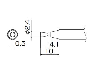 Hakko T13-D24 зрізане 2.4мм паяльне жало оригінал