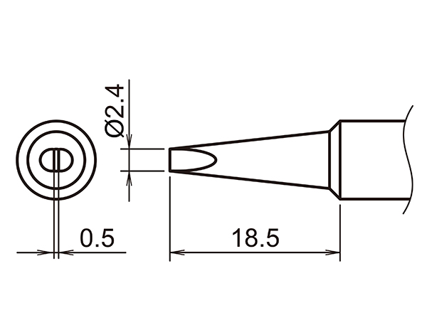 Hakko T19-D24 зрізане 2.4мм паяльне жало оригінал - Зображення 2