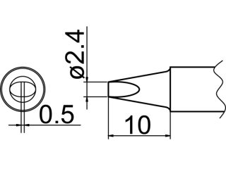 Hakko T20-D24 зрізане 2.4мм паяльне жало оригінал