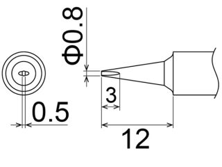 Hakko T22-D08 зрізане 0.8мм паяльне жало оригінал