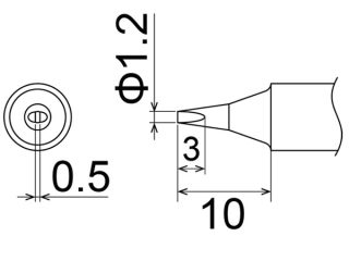 Hakko T22-D12 зрізане 1.2мм паяльне жало оригінал