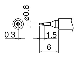 Hakko T30-D06 зрізане 0.6мм паяльне жало оригінал