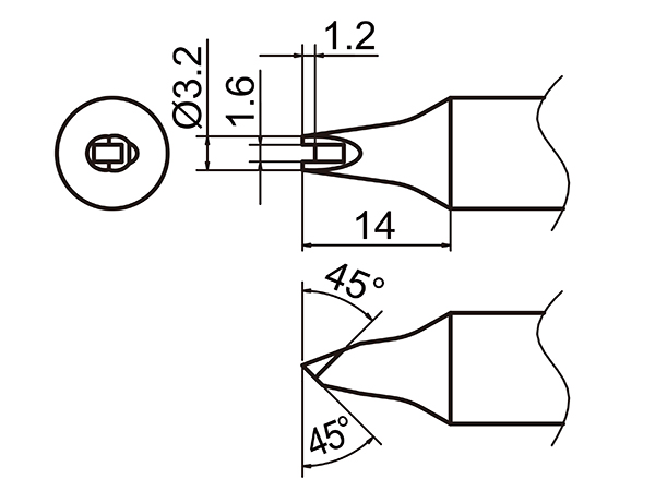 Hakko T37-DR1632 зрізане паяльне жало оригінал - Зображення 2