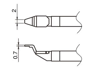Hakko T51-L2 жало до пінцета оригінал