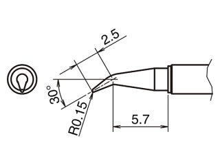 Hakko T52-J015 зігнуте жало до пінцета оригінал